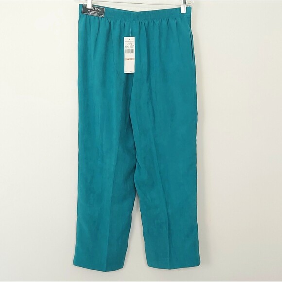 Alfred Dunner 12P Pull-On Pants Teal Faux Suede Comfort Waist "Alexander Valley" - Picture 3 of 8